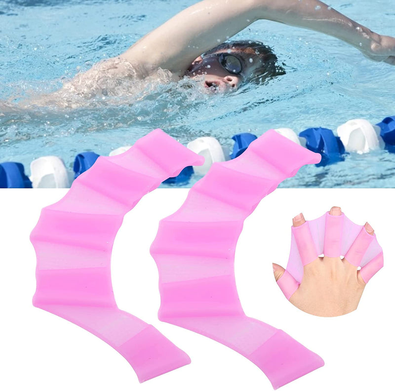 Shanrya Silicone Hand Swimming Gloves, Safe Elastic Foldable Comfortable Reusable Swimming Hand Gloves for Swimming Beginner