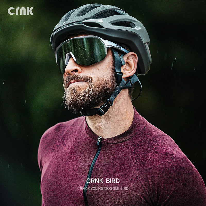 CRNK Polarized Cycling Glasses with 3 Lenses for Outdoor Sports UV400 Protection Lightweight Sunglasses Eyewear BIRD