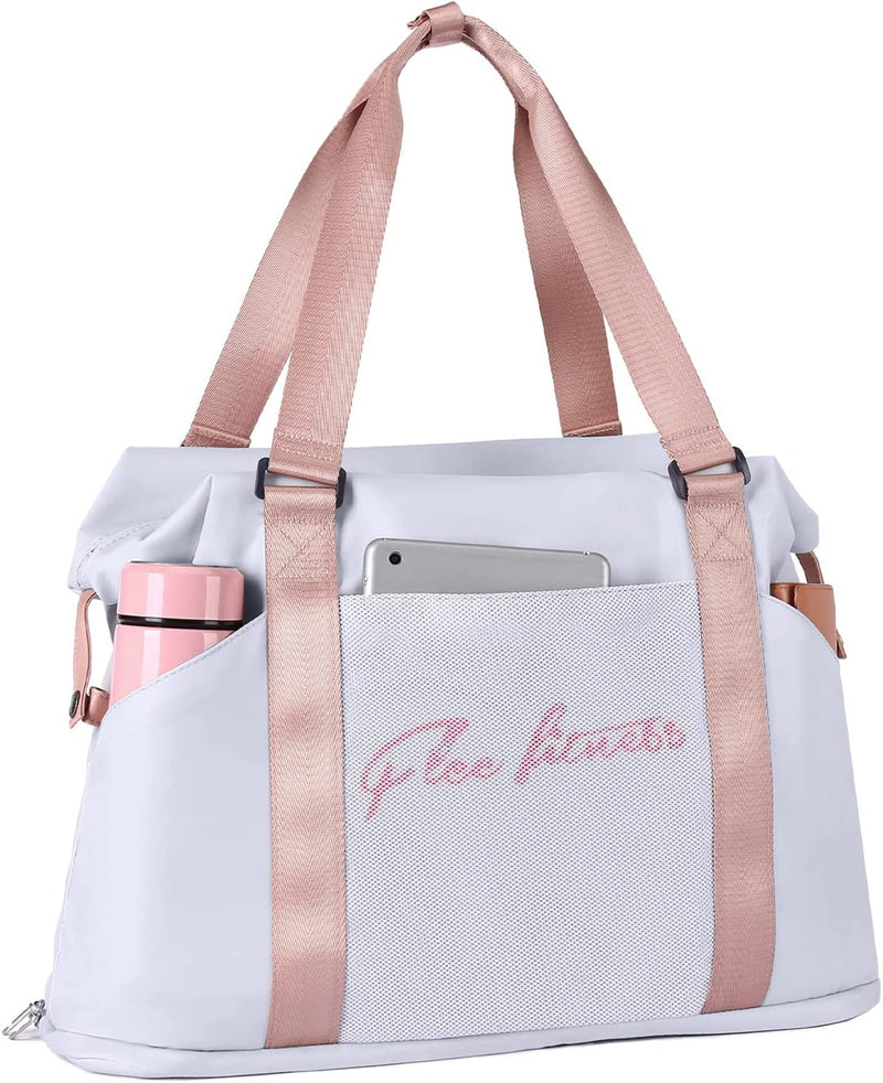 Sport Gym Bag for Women，Tote Travel Duffel Bag Overnight Workout Bag Weekender Bag