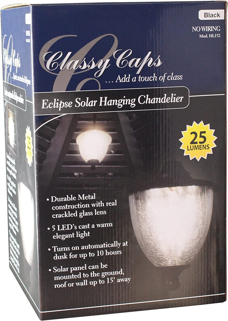 Classy Caps HL152 Eclipse Solar Hanging Chandelier, Black