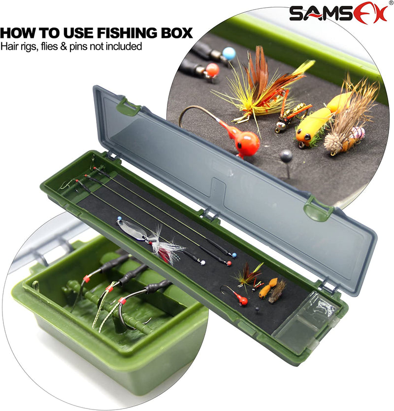 SAMSFX Carp Fishing Tackle Box Stiff Hair Rig Board Rig Box Wallet Rig Storage Box