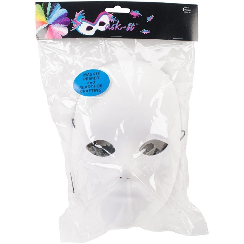 Mask-It Form Full Male Face, White, 8.5"
