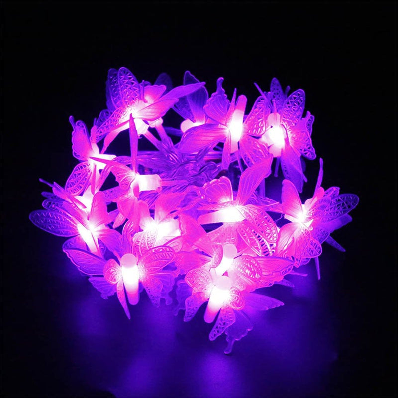6.6Ft LED Butterfly String Lights,Syncont Firefly Twinkle Butterfly Curtain Fairy Lights Battery Operated for Bedroom Patio Christmas Wedding Party Dorm Christmas Valentine'S Day,Colorful