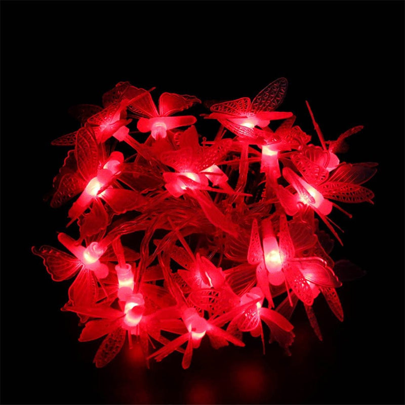 6.6Ft LED Butterfly String Lights,Syncont Firefly Twinkle Butterfly Curtain Fairy Lights Battery Operated for Bedroom Patio Christmas Wedding Party Dorm Christmas Valentine'S Day,Colorful