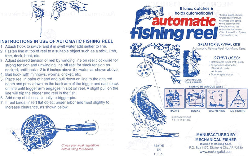 6 Mechanical Fisher'S Yo Yo Fishing Reels -Package 1/2 Dozen- Yoyo Fish Trap -(Flat Trigger Model)