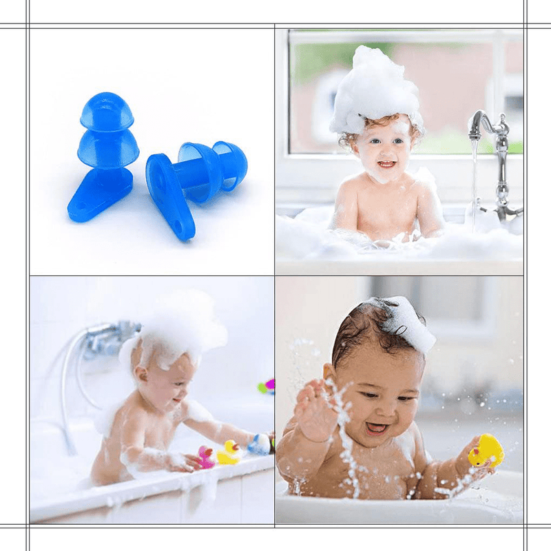 6 Sets Waterproof Kids Swimming Earplugs with Case Package, Protect Children's Ears in Water Shower