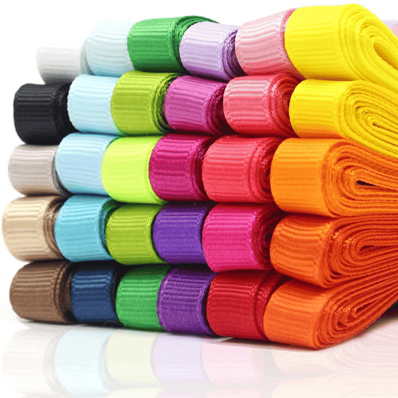 60 Yards Fabric Ribbons for Crafts, 3/8 Inches 30 Colors, Boutique Hair Ribbons, for Gifts Wrapping, DIY Bow Hair Accessories, Graduate Party