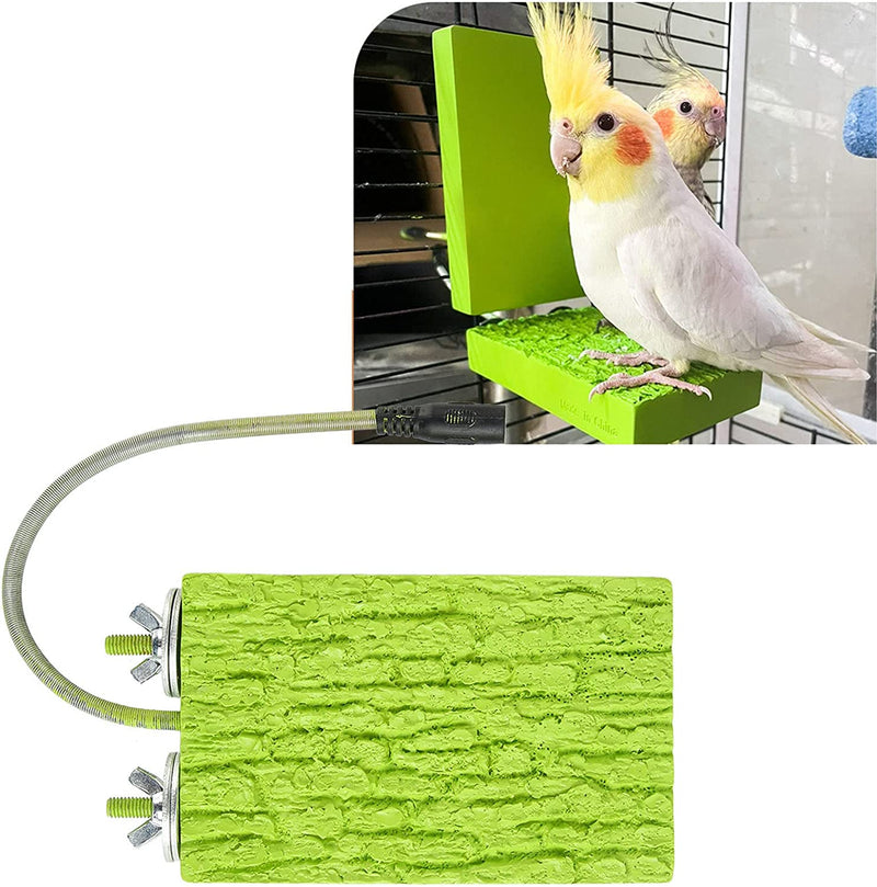 VINGVO Bird Perch Heated Platform Warm Pet Perch Bite Resistant Constant Temperature 5W for Chinchillas (US Plug 100‑240V)