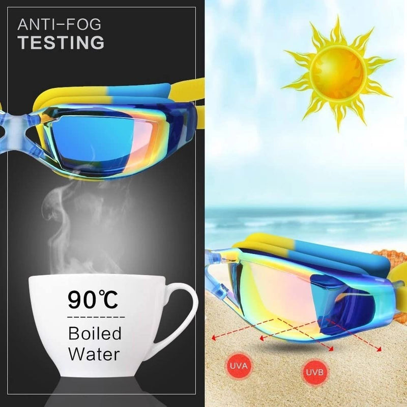 BIENKA N/A Comfortable Silicone Adjustable Swim Glasses Children Anti-Fog UV Waterproof Swimming Eyewear Goggles (Color : B, Size : One Size)