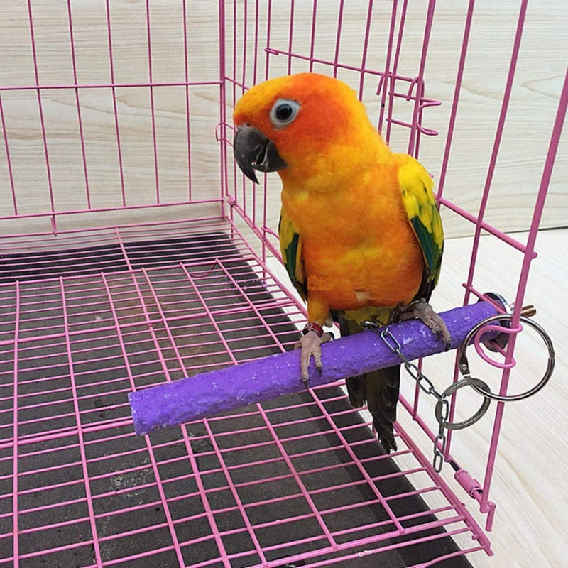 PIVBY Wood Bird Cage Perch Colorful Parrot Stand Toy Platform Paw Grinding Stick for Parrot Bird Colors Vary Pack of 3
