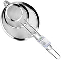 IPOW Set of 3 Stainless Steel Fine Mesh Strainer, Colander Sieve Sifters with Long Handle for Kitchen Food, Small Medium Large Size for Tea Coffee Powder Fry Juice Rice Vegetable Fruit Etc.