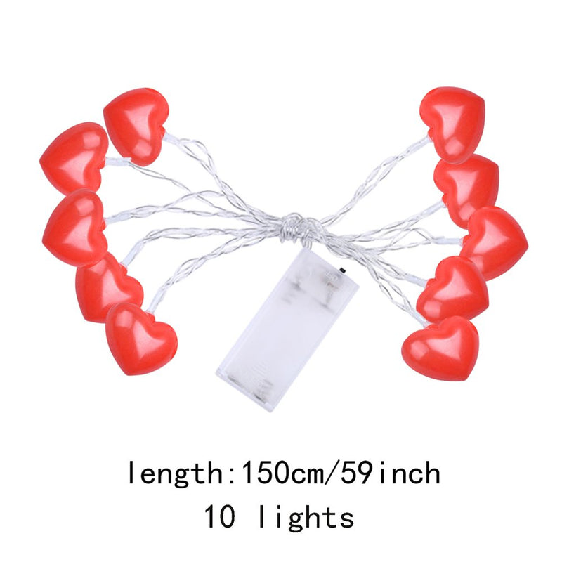 Takeoutsome Valentines Day Decorations Lights Love Theme Lights Battery Operated 1.5M Long 10 Lights for Indoor Outdoor Home
