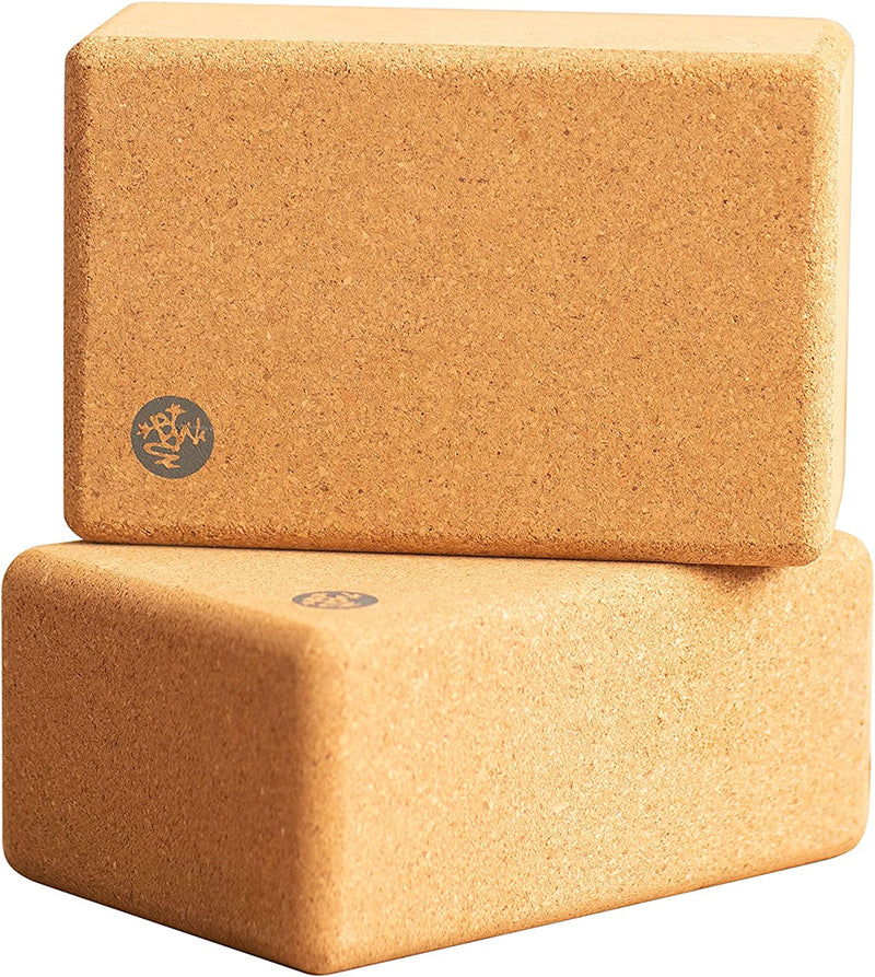 Manduka Yoga Cork and Recycled Foam Blocks - Yoga Prop and Accessory, Comfortable Edges, Lightweight, Firm, Non Slip, Various Sizes and Colors