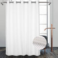 Hotel Grade No Hooks Needed Shower Curtain with Snap in Liner,Water Repellent, Machine Washable (White-No Window, 71"X74"(W/Liner))