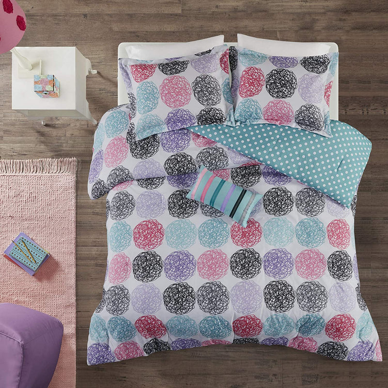 Mi Zone Tamil Comforter Set, Vibrant Flowers Design All Season Teen Bedding, Matching Sham, Decorative Pillow, Girls Bedroom Décor, Twin/Twin XL, Multi 3 Piece