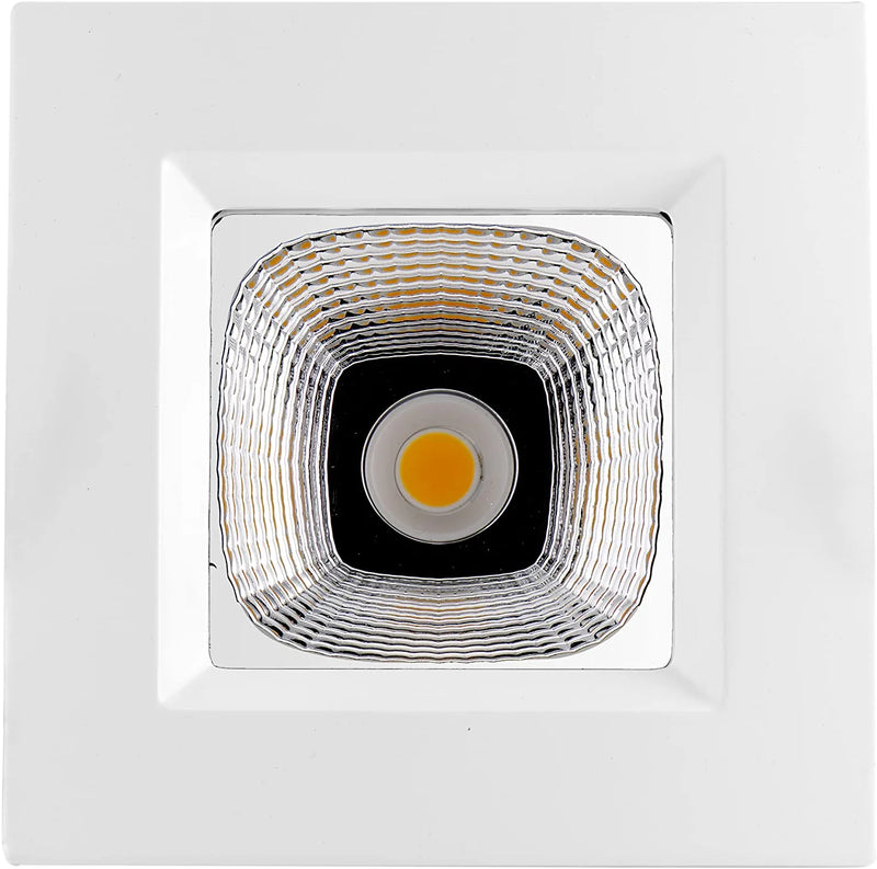Rayhil Sonic 15W 3.5 Inch Square LED Downlight with Junction Box, 120V Dimmable Recessed Fixture for Ceiling, 3000K Warm White, 1250Lm, CRI90, Wet Location and IC Rated, 5-Year Warranty, Pack of 4
