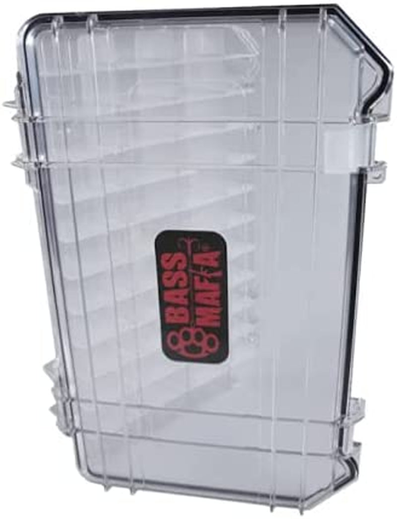 Bass Mafia Clearview Bait Coffin 3700 | Tackle Box for Lures, Baits, Attractants, & Hooks | Waterproof Fishing Equipment Organizer | 8.5X14.25X2