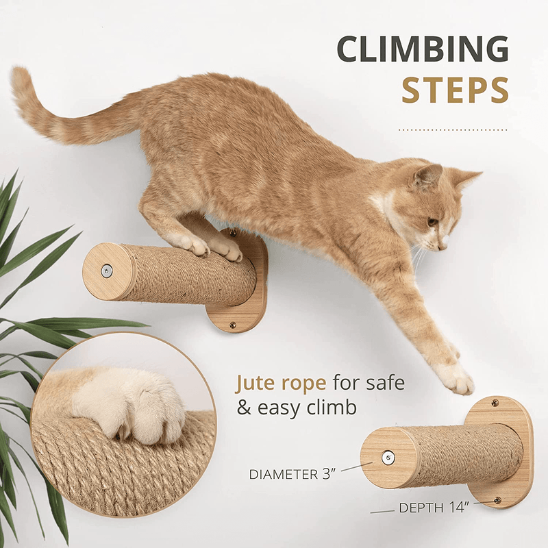 7 Ruby Road Cat Hammock Wall Mounted Cat Shelf with Two Steps - Cat Wall Shelves and Perches for Sleeping, Playing, Climbing, and Lounging - Modern Cat Bed & Furniture for Large Cats or Kitty