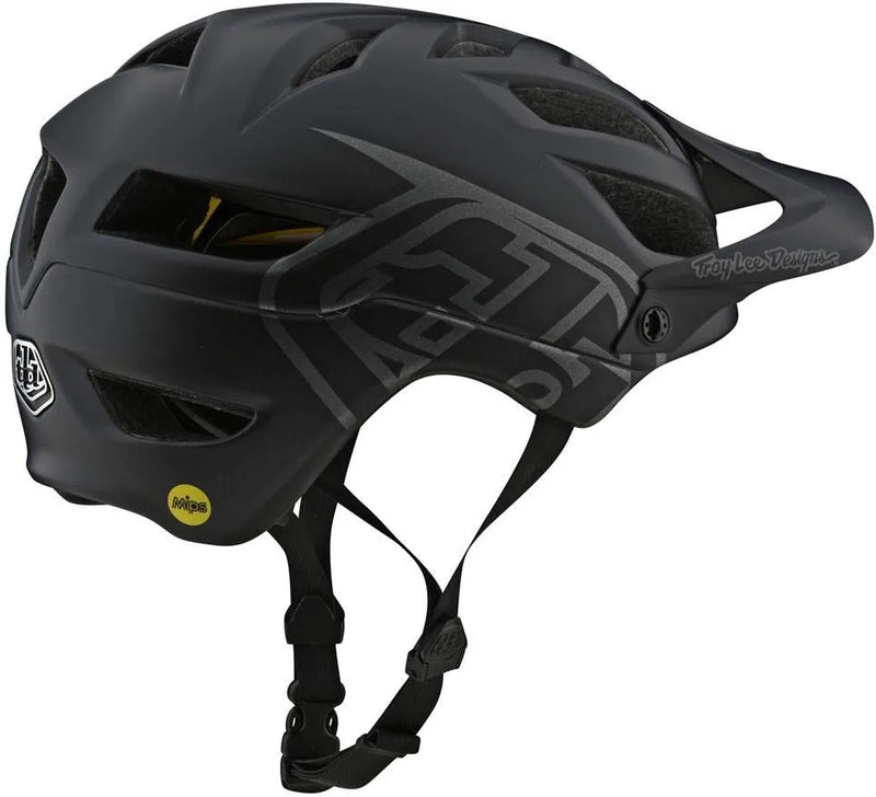 Troy Lee Designs A1 Bike Helmet W/MIPS Mounain Bike, MTB, Downhill, Gravel, BMX, Trail. Classic Black - Medium/Large