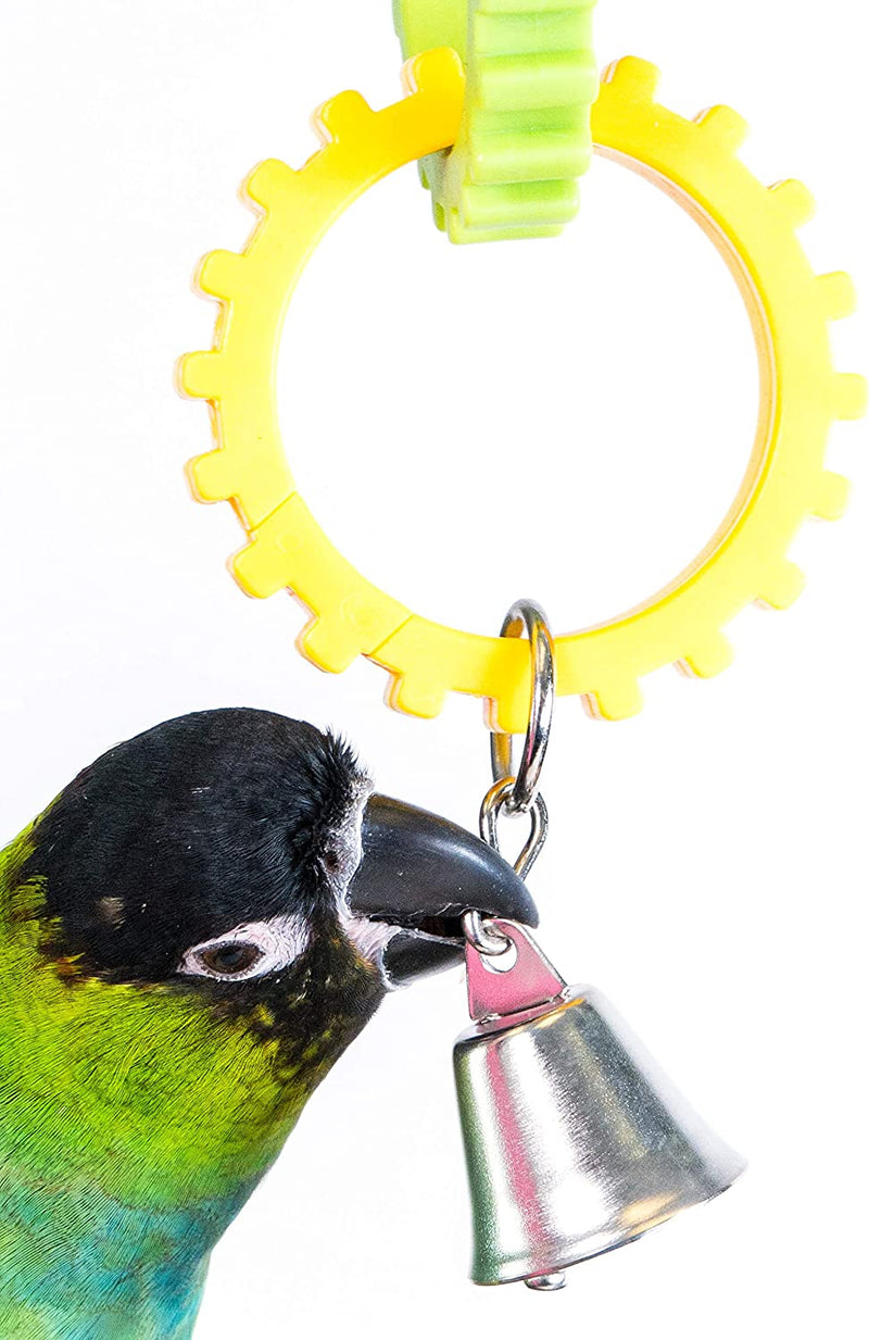 Penn-Plax Multicolored Gear Rings Bird Toy with Metal Bell – Great for Parakeets, Cockatiels, Lovebirds, Parrotlets, Conures, and Other Small to Medium Birds