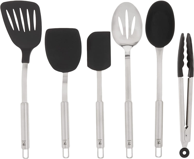HENCKELS Cooking Tools 6-PC Kitchen Gadgets Sets with Spatula, Tongs, Cooking Spoon, 18/10 STAINLESS STEEL