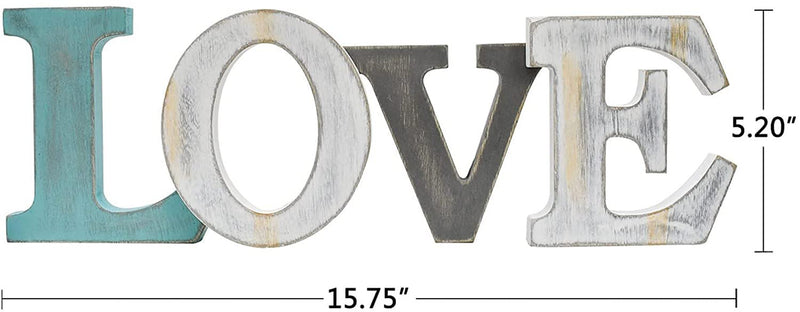 Morning View Love Wood Sign Decor Wooden Love Letter Sign Love Word Block Decor Rustic Wood Cutout Sign Wall Decor Freestanding Wooden Cutout Letter Tabletop Centerpieces Mantel Decor Valentine'S Day