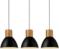 ELYONA Vintage Green Pendant Lights, Wood Hanging Light Fixture 11.6" Metal Shade, Adjustable Height, Industrial Retro Pendant Light Fixture for Kitchen Island, Dining Room, Bar, Living Room