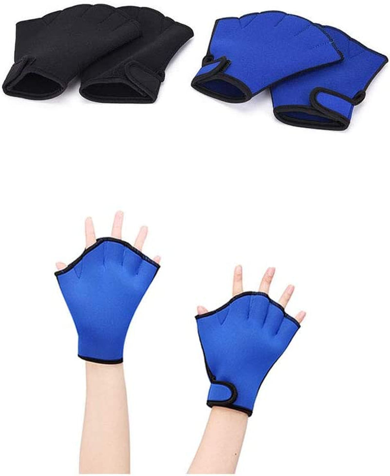 Mhkans 1 Pair Aquatic Swim Gloves Training Swimming Gloves Neoprene Water Resistance Webbed Gloves for Men Women Adults Water Fitness Training