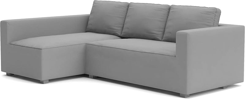 The Cotton Manstad Cover Replacement Is Custom Made Compatible with IKEA Manstad Sofa Bed with Chaise Sectional Cover, or Corner Slipcover (Right ARM Longer, Light Gray)
