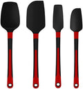 TEEVEA Silicone Spatula Set Rubber Jar Spoon Spatula Kitchen Utensils Non-Stick Heat Resistant for Scraping Cooking Baking Mixing Tools 4 Pack