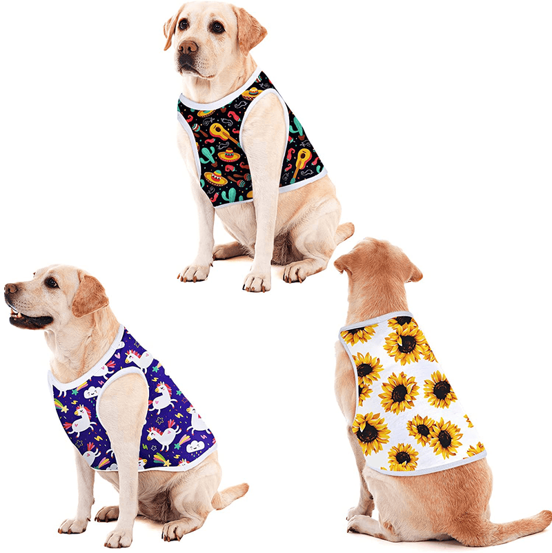 8 Pieces Sublimation Blank Dog Shirt, Heat Transfer Dog Apparel Pajamas, Heat Press Lightweight Puppy Vest, Cool Breathable Dog Clothes for Small Medium Dog Wearing (M)