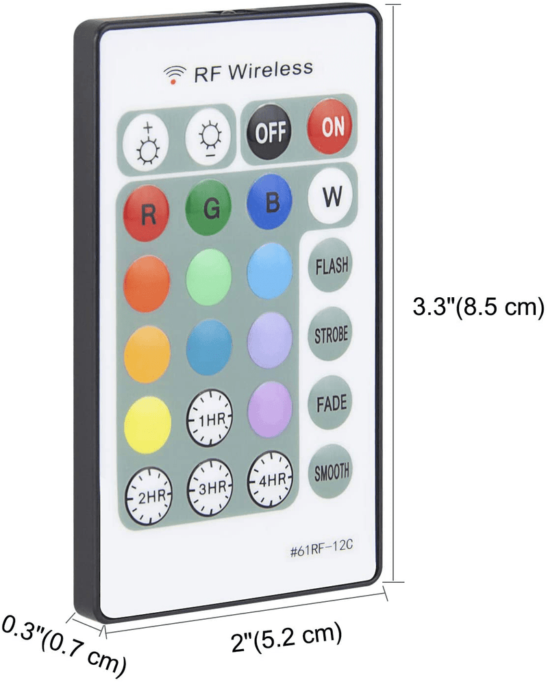 80 Feet Radio Frequency Remote Control with Timer, Through Wall Function, 12 Color Change, 4 Modes & Dimmable for LUXSWAY RF Products