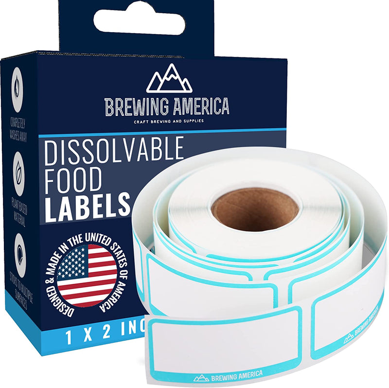 Dissolvable Food Labels for Food Containers - Made in USA - Great for Food Prep, Pantry, Canning, Freezer, Mason Jar Storage, Bottles and Rotation– No Scrubbing, No Residue - TEAL