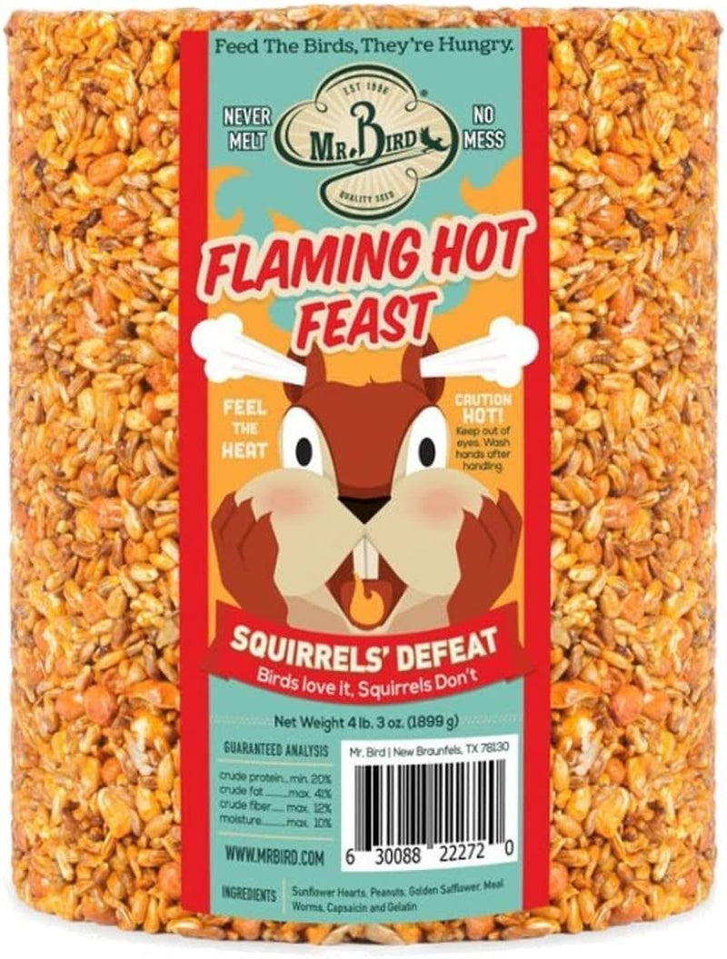 2-Pack of Mr. Bird Flaming Hot Feast Large Wild Bird Seed Cylinder 4 Lbs. 3 Oz.