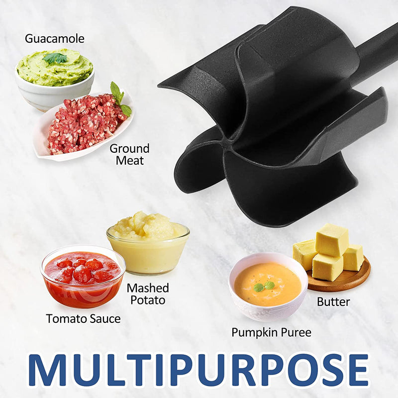 Ourokhome Meat Chopper for Ground Beef, Stable Operation, Meat Cooking Utensil for Hamburger Meat, Ground Turkey and Pork, Masher and Smasher for Potato, Puree, Sauce, Avocado and More, Navy.