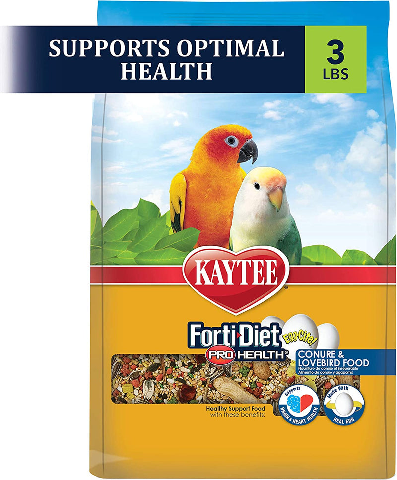 Kaytee Forti-Diet Pro Health Egg-Cite Pet Conure & Lovebird Food, 3 Pound