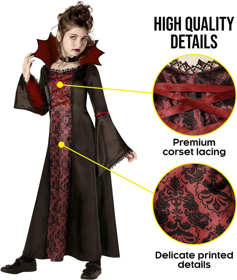 Morph Halloween Vampire Costume for Girls Kids Girl Vampire Costume Scary Little Girl Vampire Costume Royal Vampire