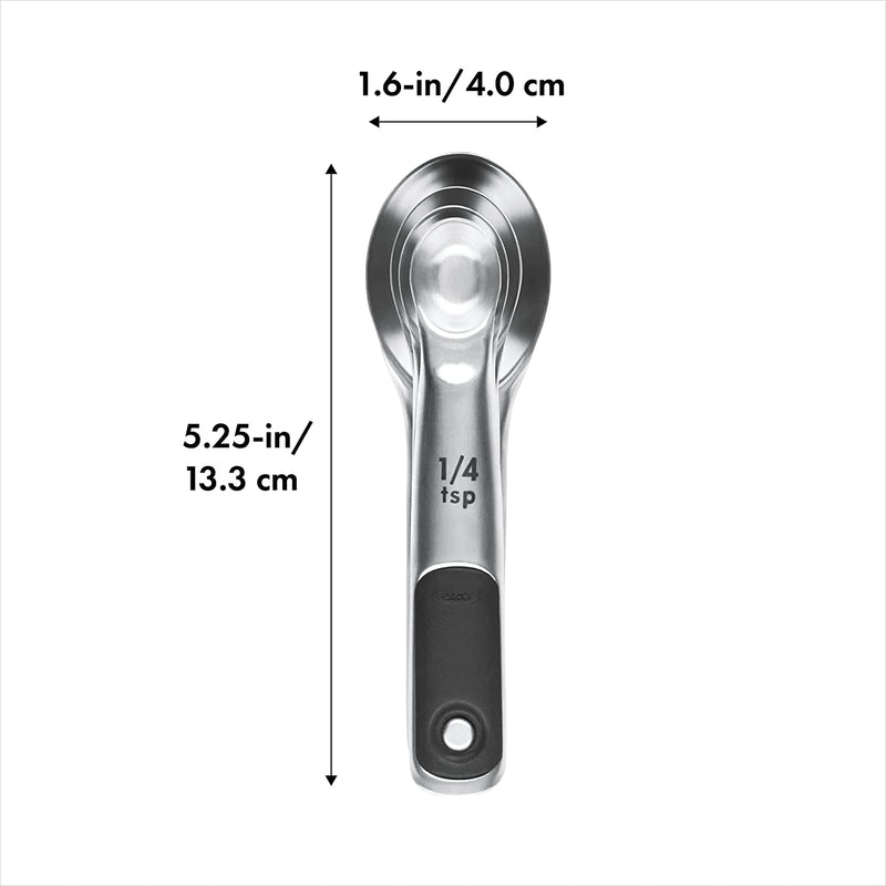 OXO Good Grips 4 Piece Stainless Steel Measuring Spoons with Magnetic Snaps