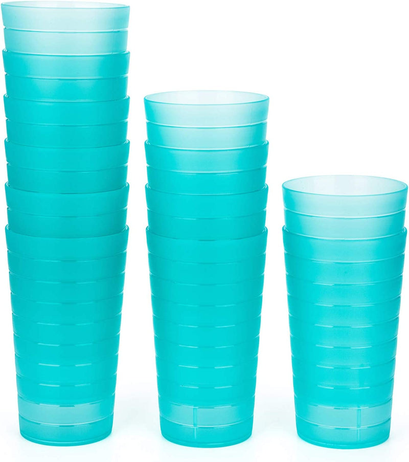 Mixed Drinkware 22-Ounce Plastic Tumblers/Drinking Glasses/Party Cups/Iced Tea Glasses, Set of 12 Multicolor | Unbreakable, Dishwasher Safe, BPA Free