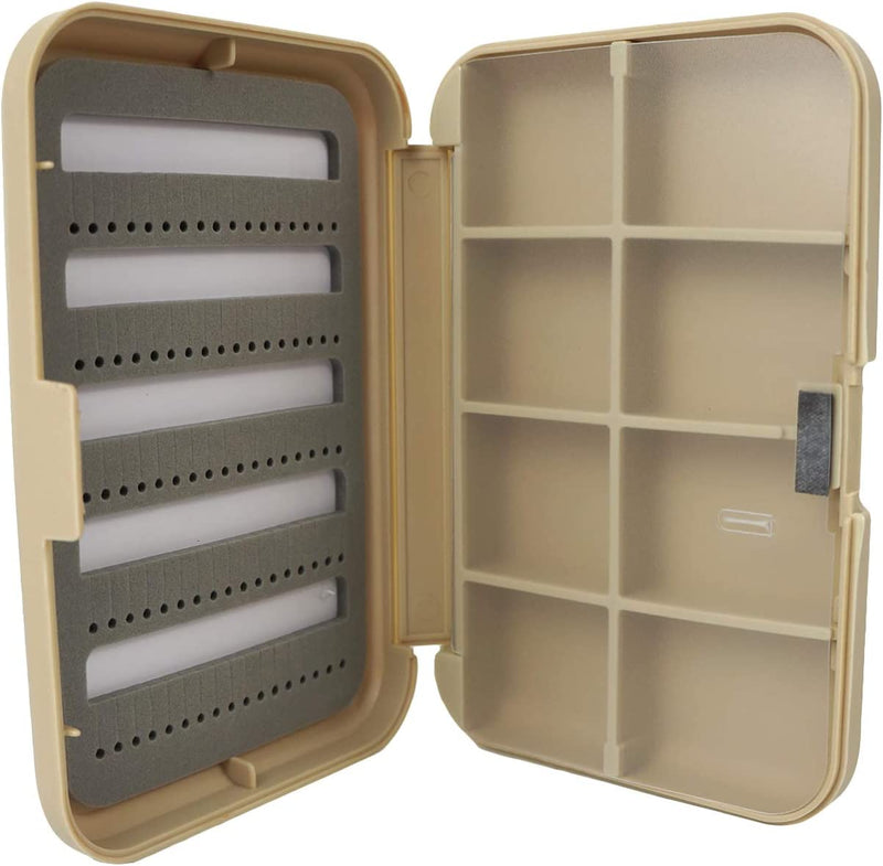 2Pcs Aventik Fly Fishing Boxes Fishing Tackle Storage Case Trays Hook Box with Foams or with Compartments 5.51X3.74X1.1Inch/14X9.5X2.8Cm