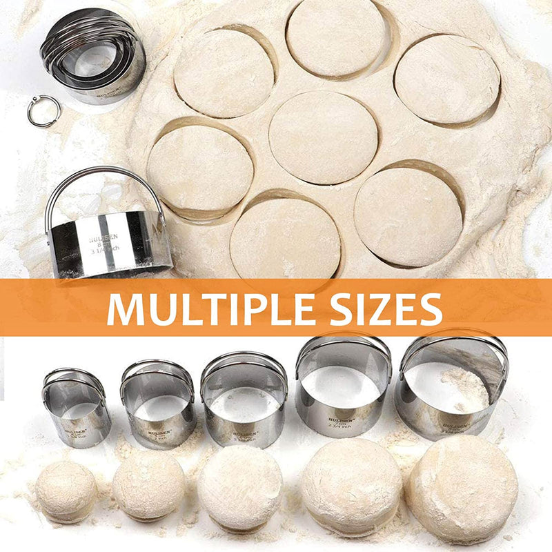 HULISEN Pastry Cutter, Dough Blender, 3 Cup Flour Sifter and Biscuit Cutter, Stainless Steel Dough Cutter, Professional Baking Dough Tools for Cooking Cookies and Donuts(4 Pcs/Set)