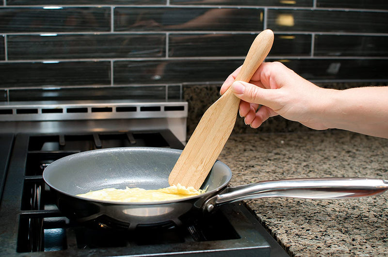 Crate Collective the Original 4-Piece Bamboo Spurtle Set - Wooden Cooking Spoon Utensils for Stirring, Serving, Mixing, Whisking, Whipping, Flipping Food - Non-Scratching, Eco-Conscious Kitchen Tools