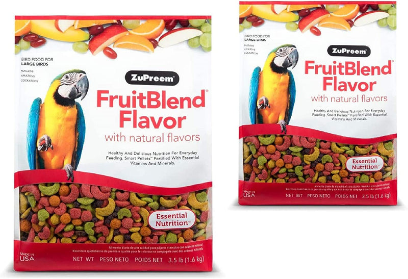 Zupreem Fruitblend Flavor Pellets Bird Food for Large Birds, 35 Lb - Daily Blend Made in USA for Amazons, Macaws, Cockatoos