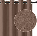 INOVADAY 100% Blackout Curtains 84 Inch Length 2 Panels Set, Thermal Insulated Linen Blackout Curtains & Drapes Grommet Room Darkening Curtains for Bedroom Living Room- Greyish Beige, W50 X L84