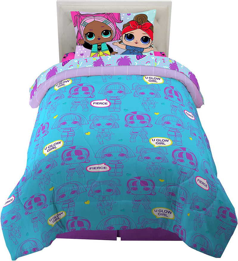 Franco Kids Bedding Super Soft Microfiber Comforter and Sheet Set, 4 Piece Twin Size, LOL Surprise