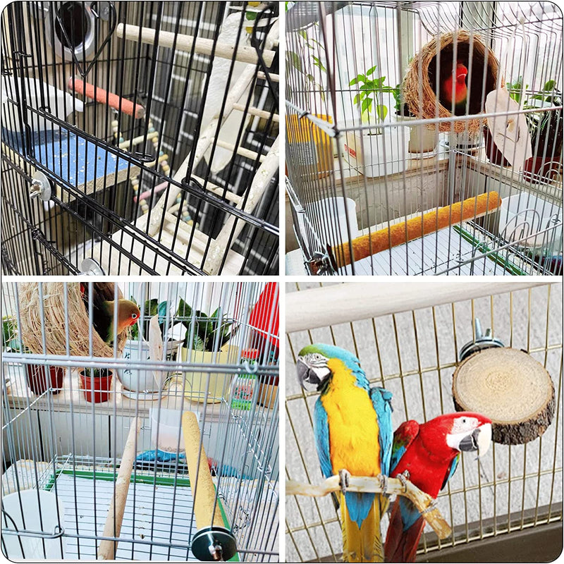PINVNBY Colorful Bird Perch Stand Platform Sand Paw Grinding Stick Wood Parrot Stand Platform for Cockatiels Parakeets Canaries Hummingbird Little White Budgie（4 Pcs+Color Random）