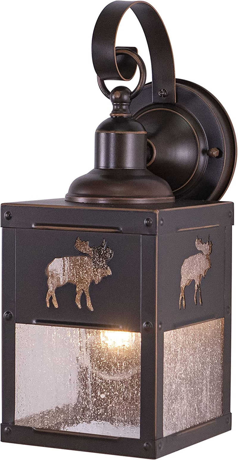 VAXCEL Trail Bronze Rustic Horse Cowboy Square Outdoor Flush Mount Ceiling Light