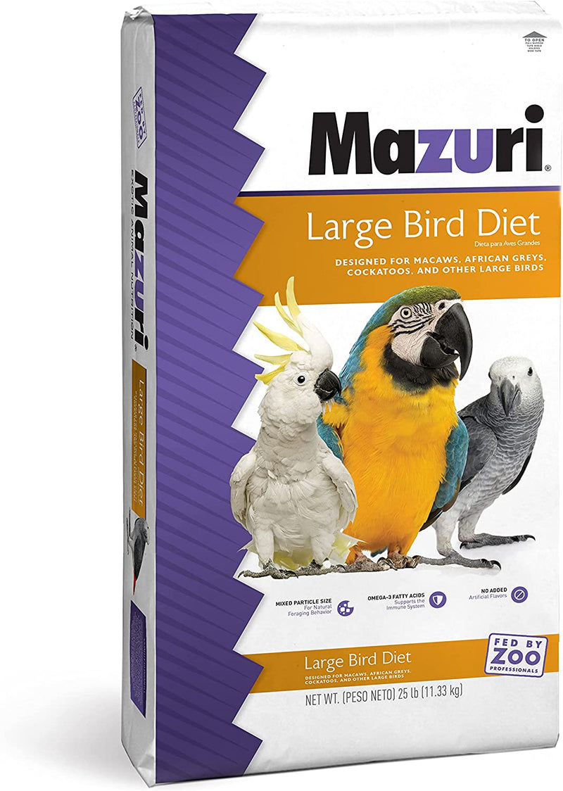 Mazuri | Nutritionally Complete Large Bird Food | 25 Pound (25 Lb.) Bag