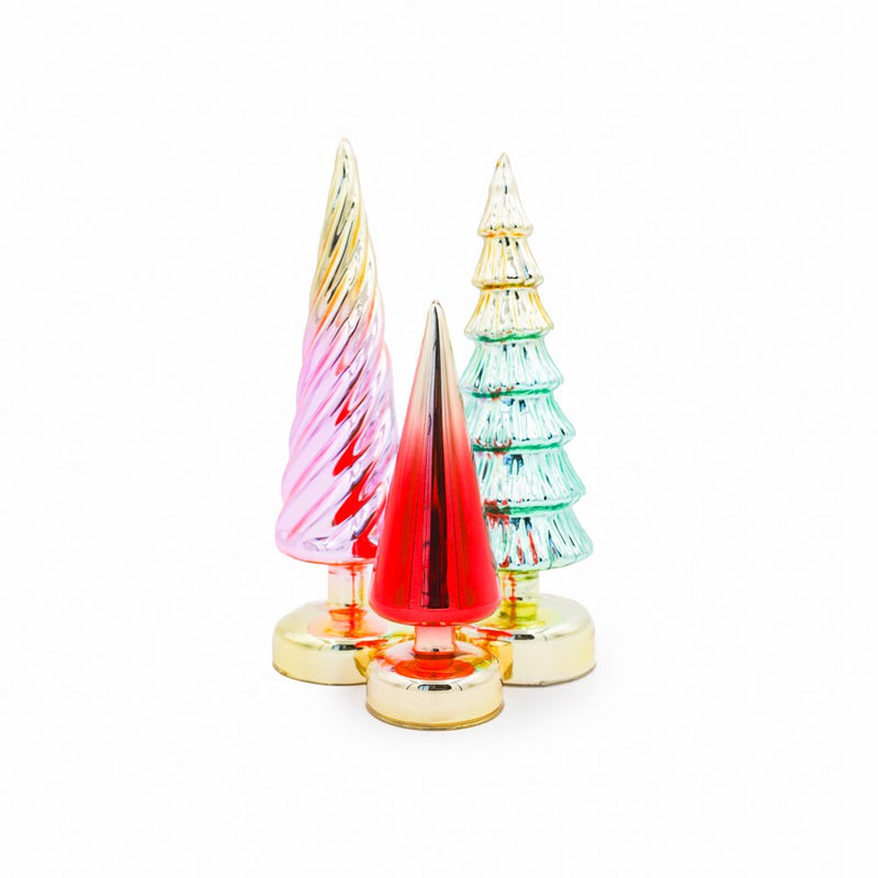Packed Party Small Red Glass Tree Table Top Decoration, 8.25"