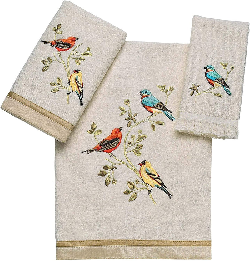 Gilded Birds Collection 3 Pc Towel Set, Ivory